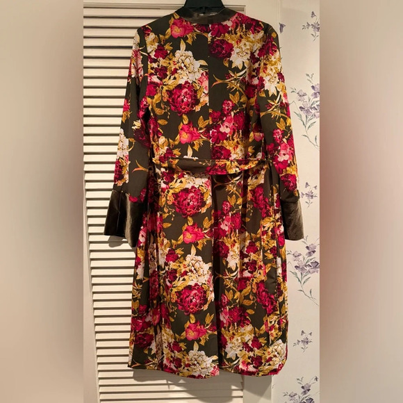New York & Company Olive Floral Kimono Size XS/S - Picture 4 of 9